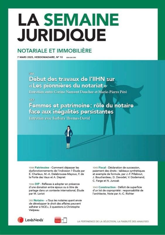 Article de Barbara Thomas David dans la semaine Jurique